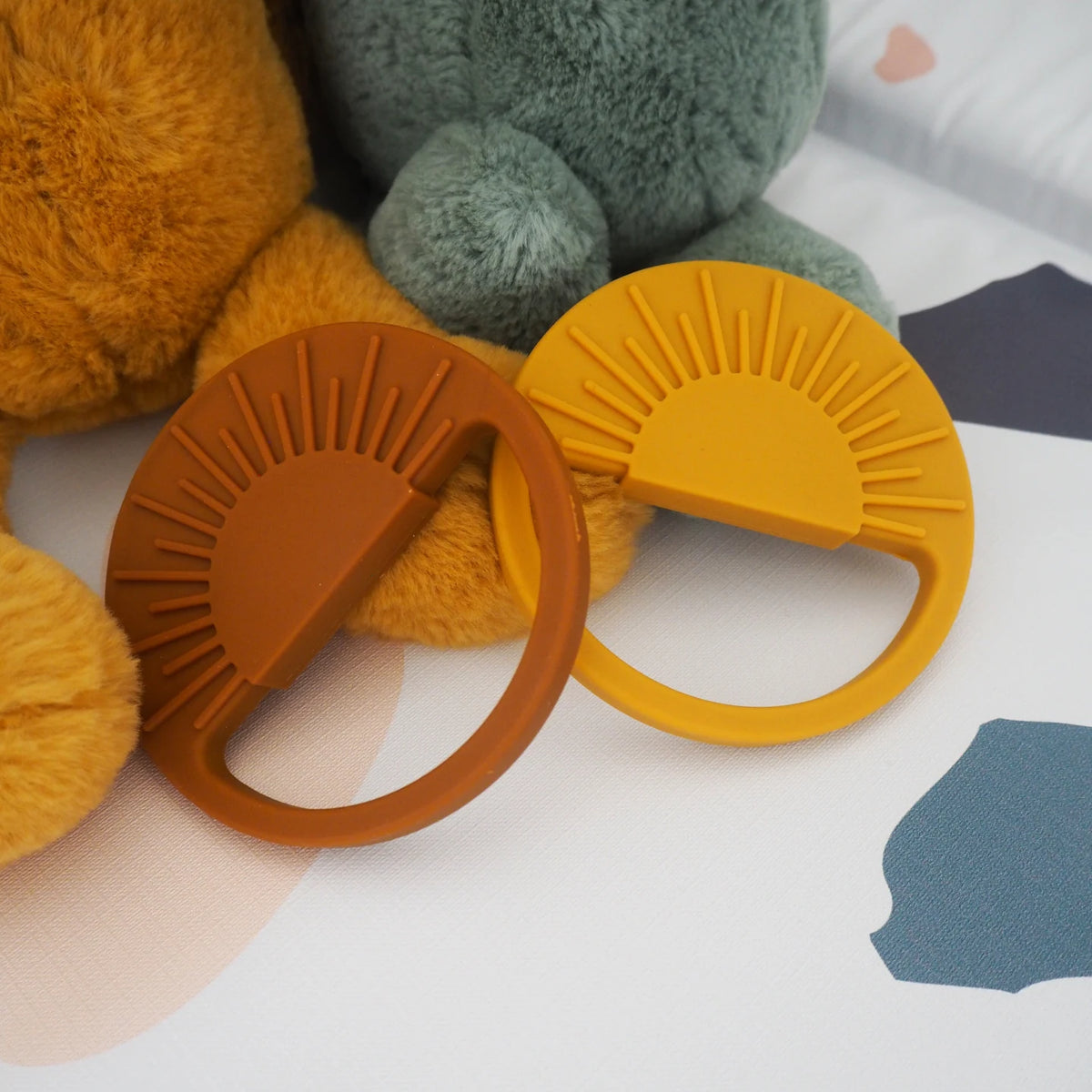 Chewable Charm Sun Teether in Clay