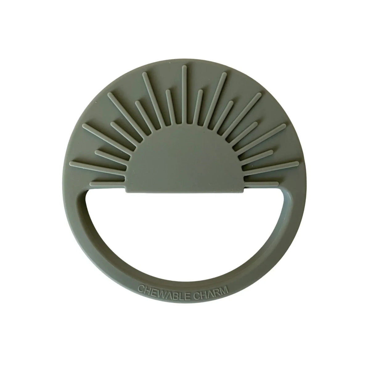 Chewable Charm Sun Teether in Slate Sage