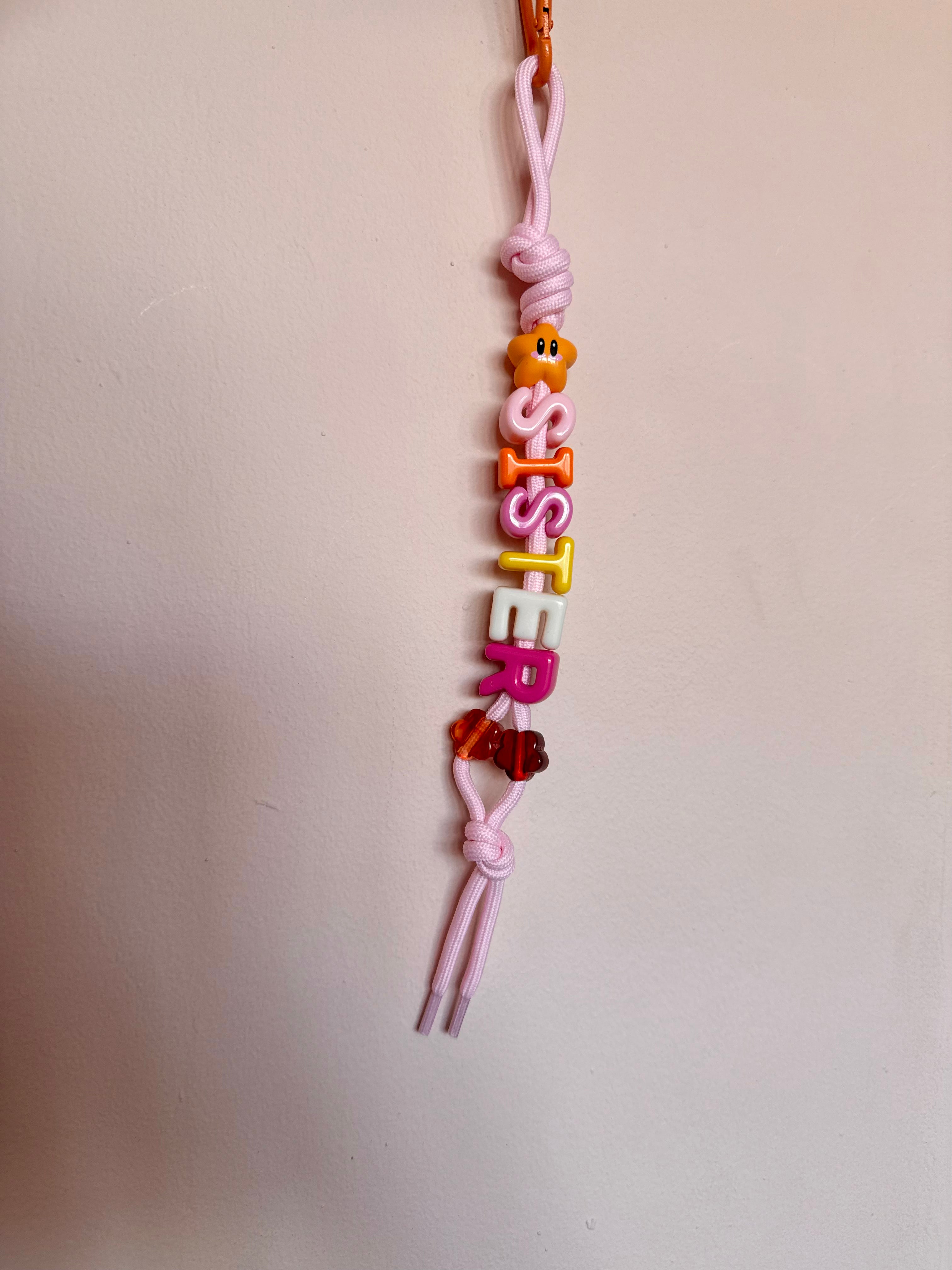 DAZED JOY Orange+Pink Sister Keychain