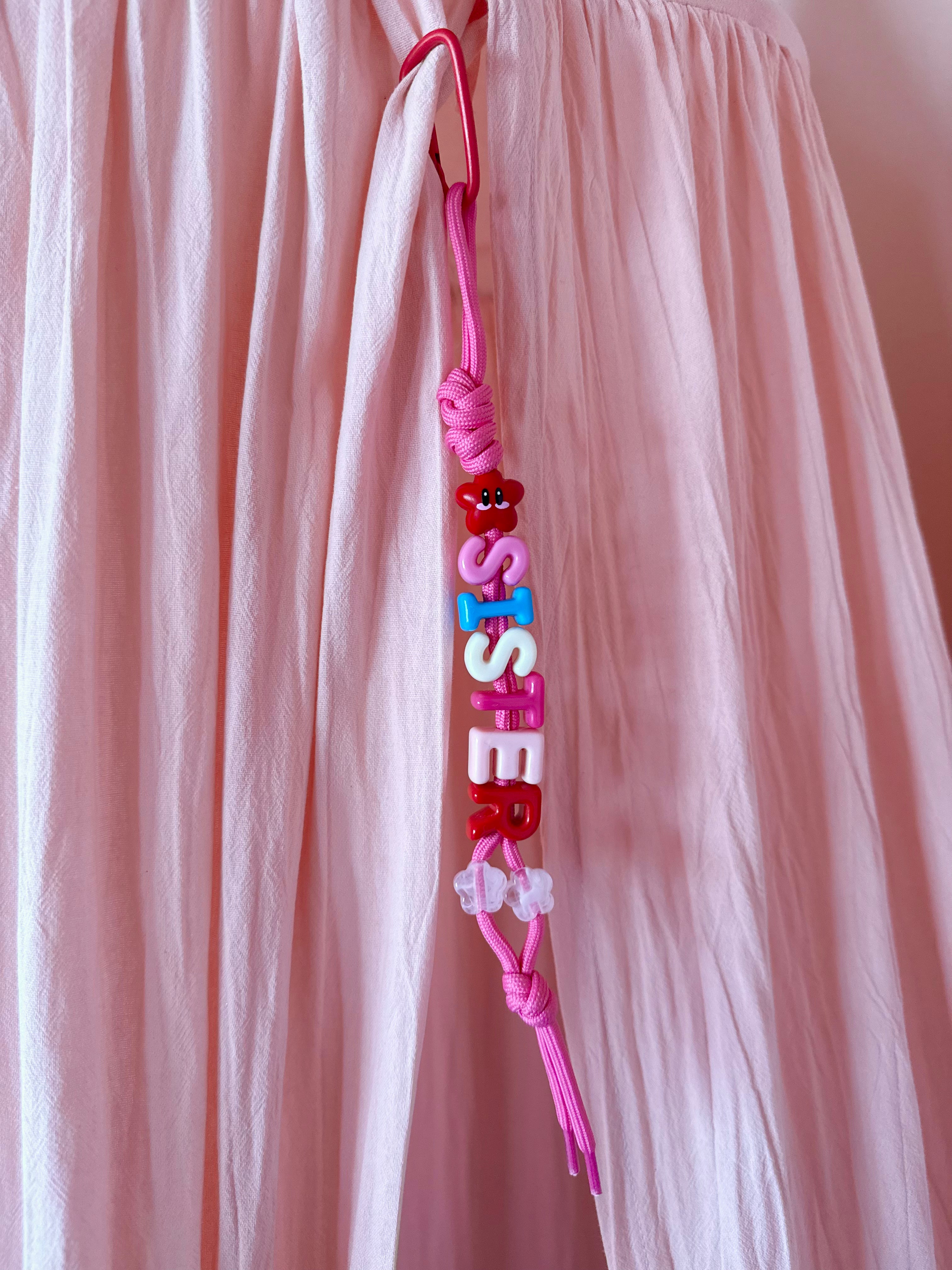 DAZED JOY Red+Pink Sister Keychain