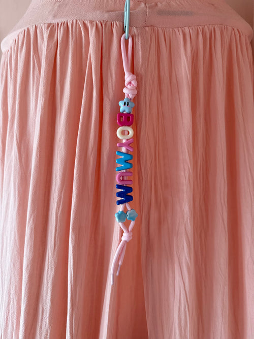DAZED JOY Blue+Pink Boy Mum Keyring