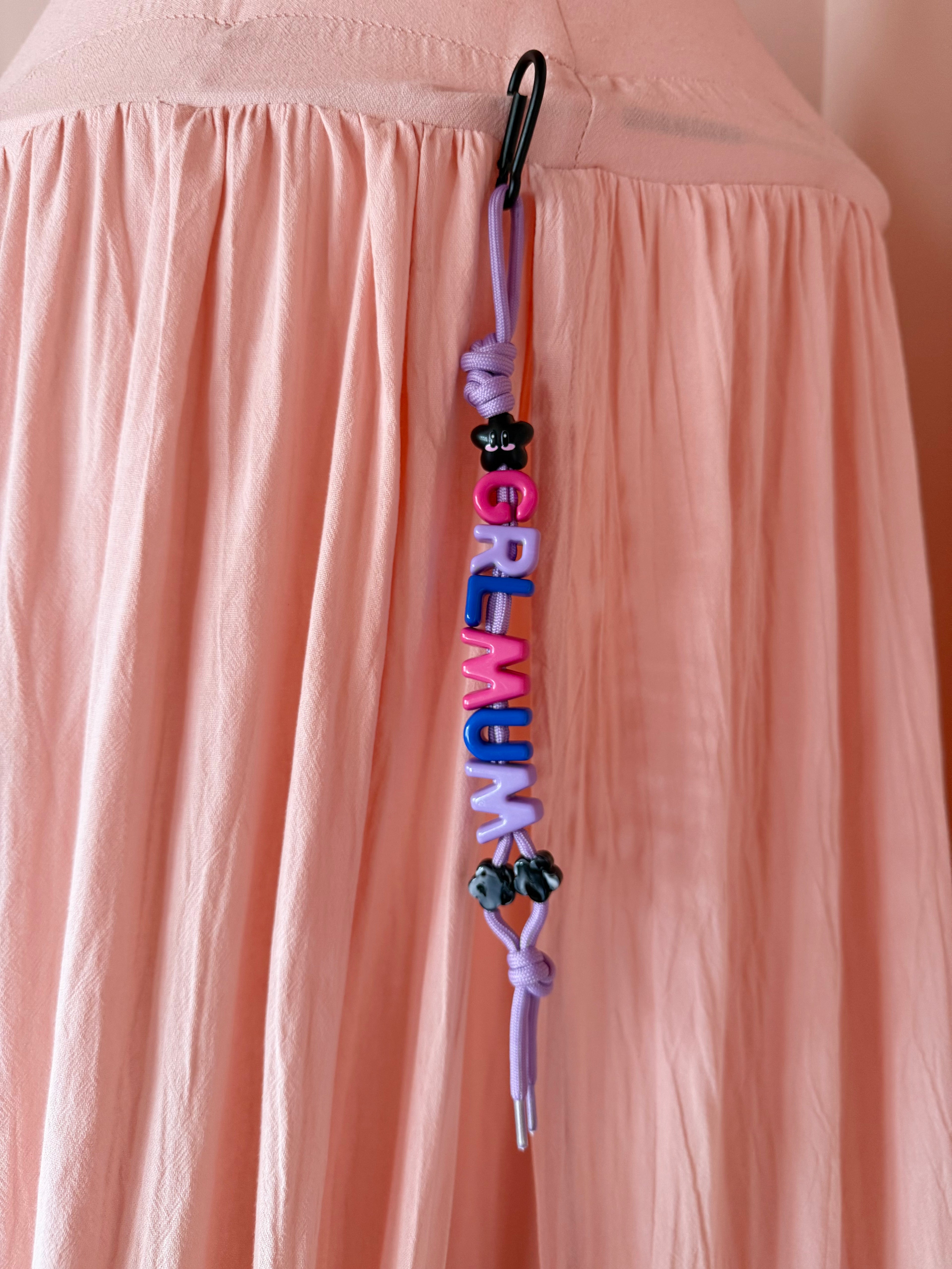 DAZED JOY Black+Purple GRL Mum Keychain