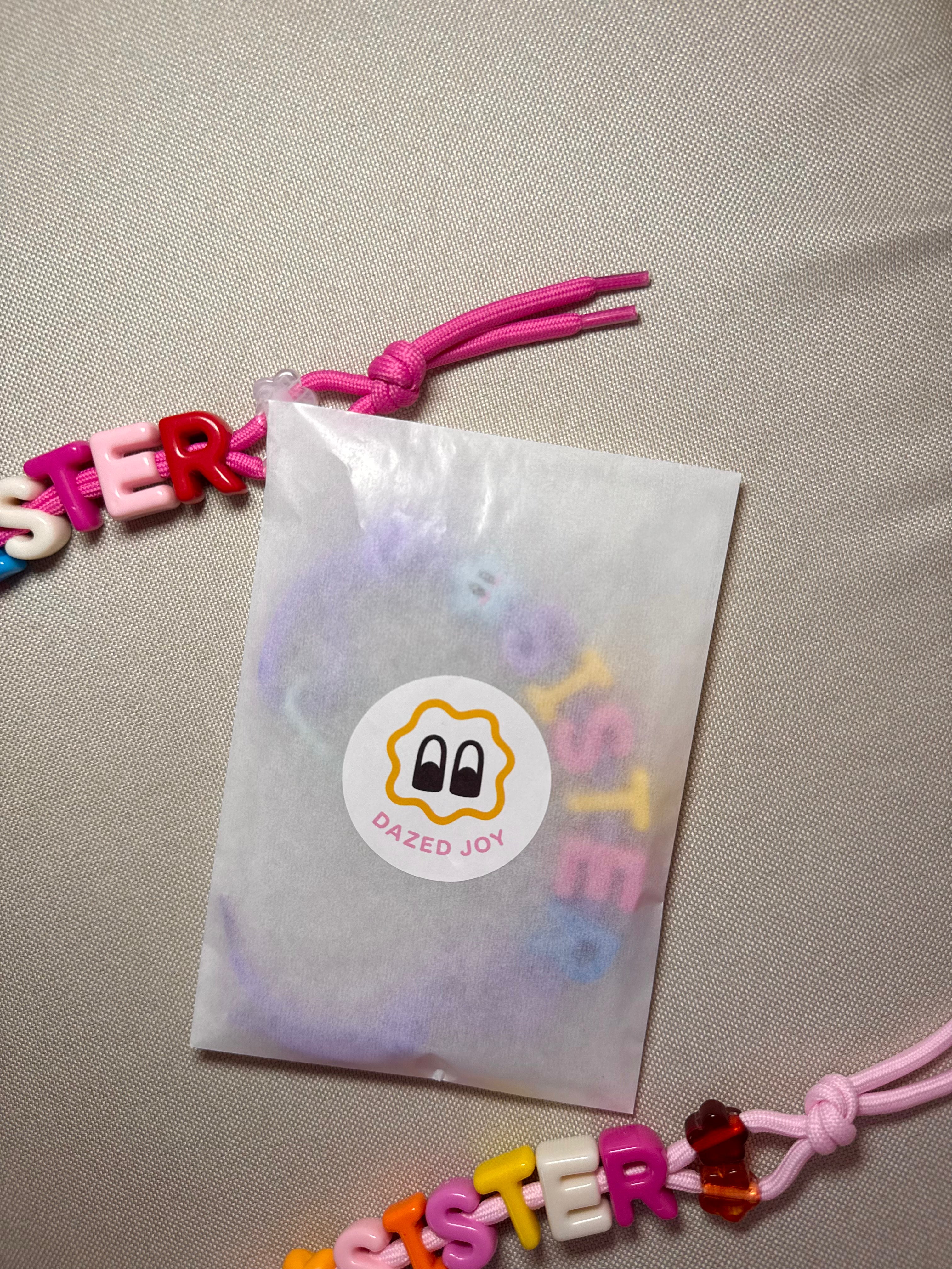 DAZED JOY Orange+Pink Sister Keychain