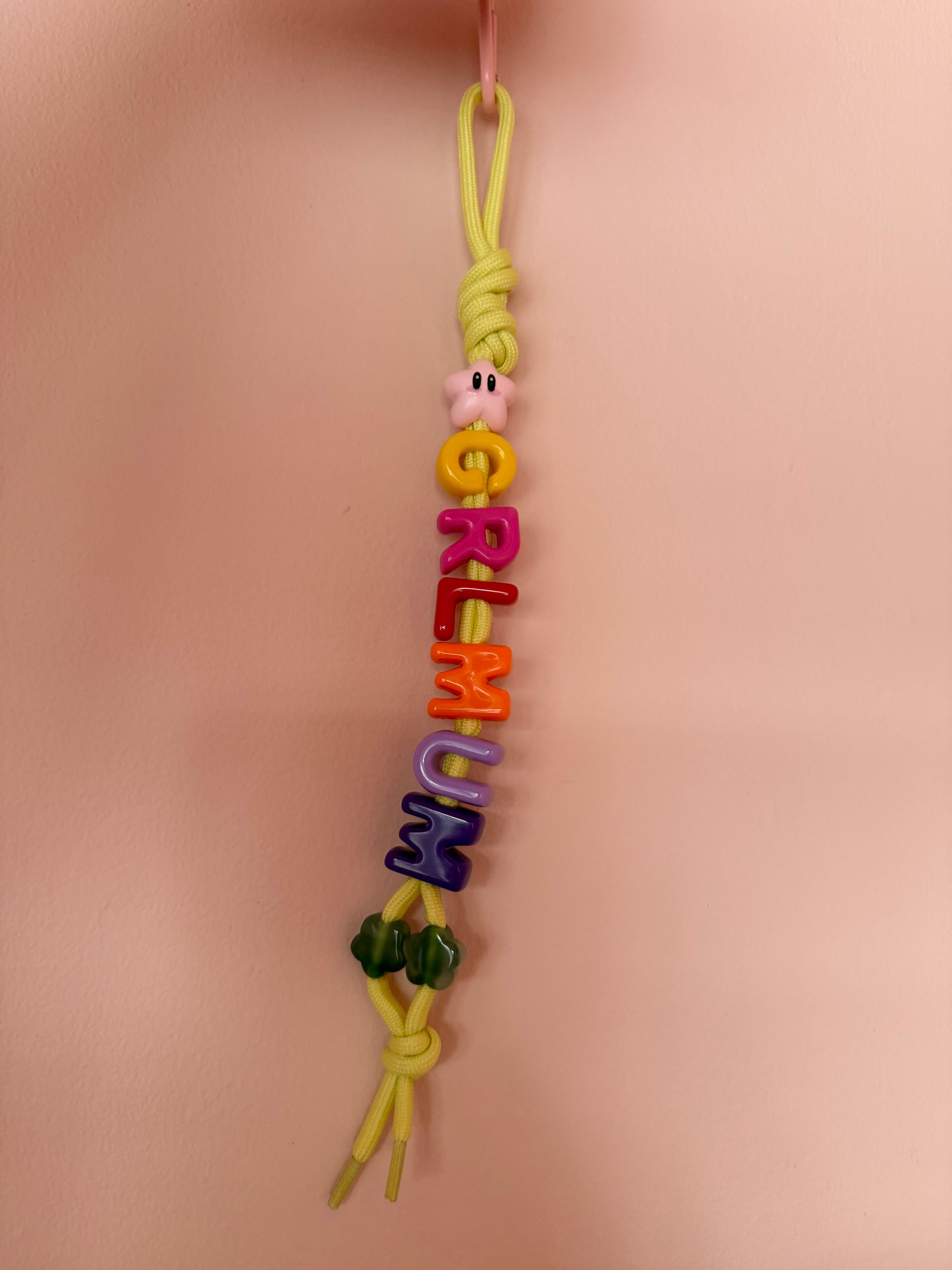 DAZED JOY Pink+Yellow GRL mum keychain