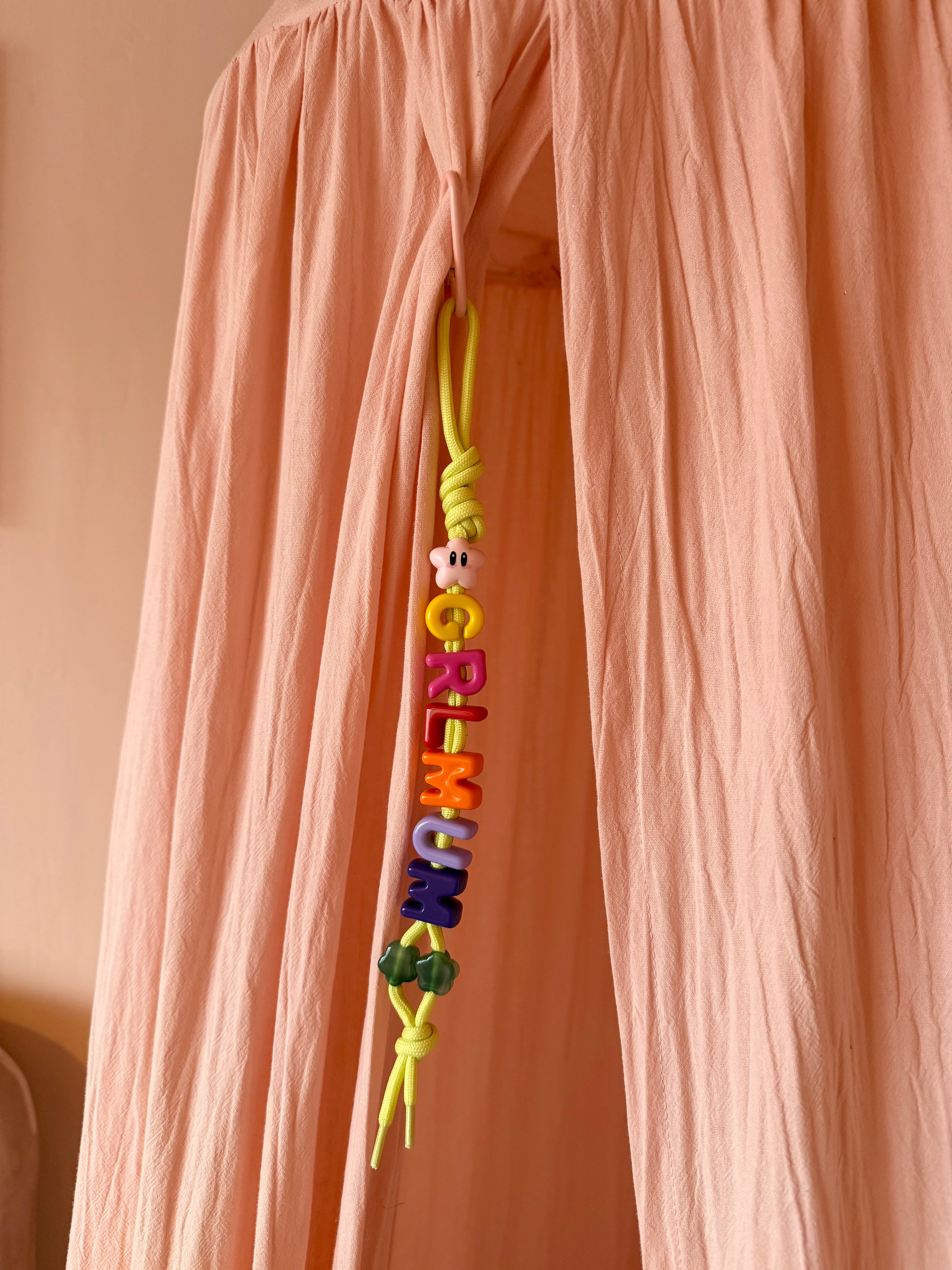 DAZED JOY Pink+Yellow GRL mum keychain